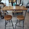 Conjunto barra desayunador + 2 taburetes Traful con madera de eucalipto - Imagen 4